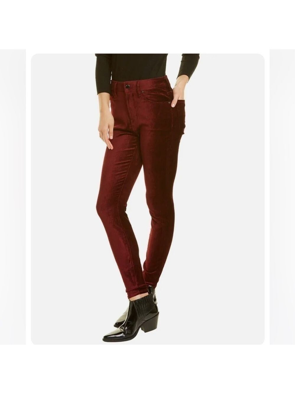 Fidelity Denim Luna Velveteen High Waisted Velvet Jeans Sz 31 in Vamp